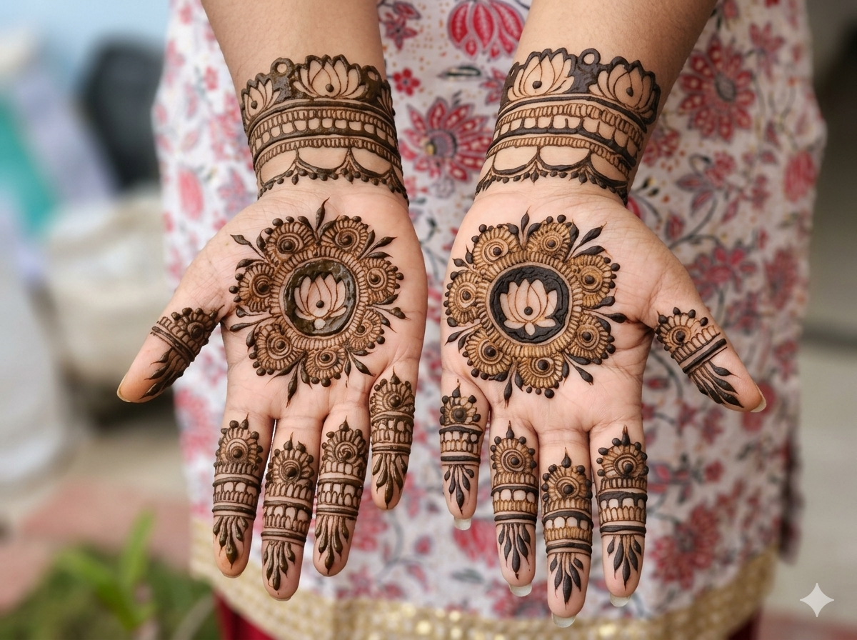 Traditional Indian Mehndi paisley patterns