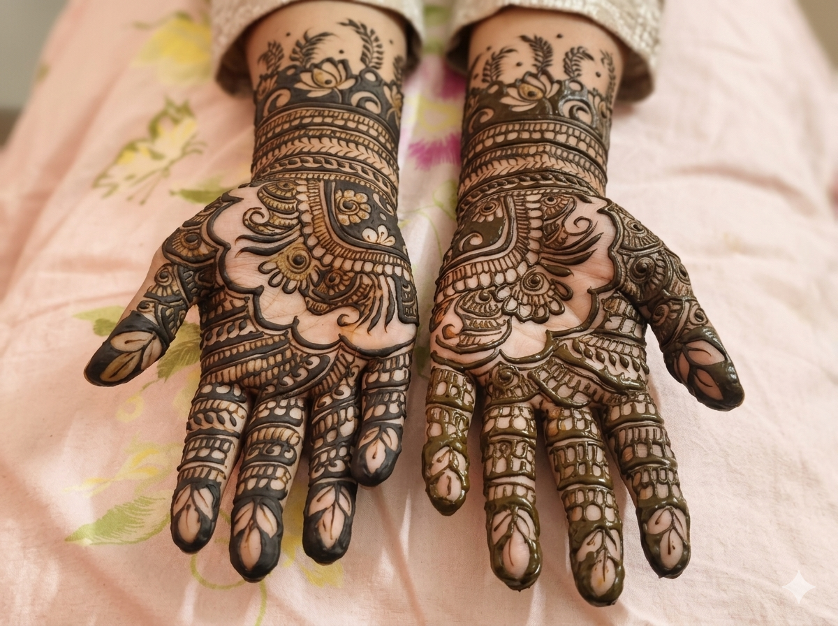 Arabic Mehndi flowing floral design