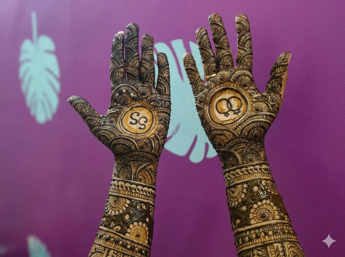Custom fusion Mehndi design